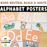 Boho Neutral Black and White Alphabet Posters | Neutral Cl