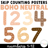 Boho Neutral Black and White Skip Counting Posters