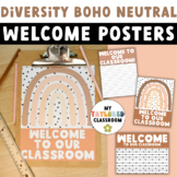 Boho Neutral Black and White Welcome Posters | Neutral Cla