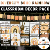 Diversity Boho Rainbow Classroom Decor Bundle