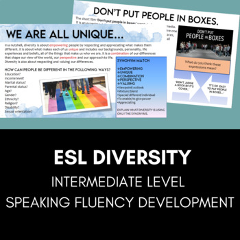 Preview of Diversity ESL Speaking Practice Based on a Short Film