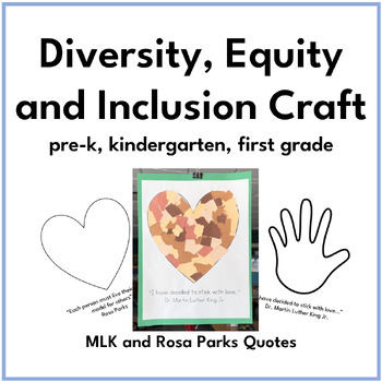 Preview of Diversity, Equity, and Inclusion Dr. MLK Day Craft Pre-K, Kindergarten, First