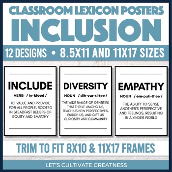 Preview of Diversity Inclusion Posters - Middle High School Classroom Decor Bulletin Board 