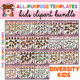 Diversity Kids Clipart Sections Templates Bundle