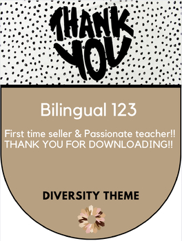 Preview of Diversity Theme- Bilingual 123