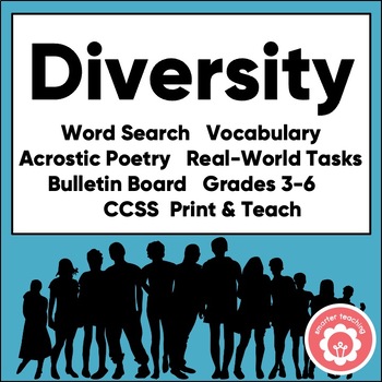 Preview of Diversity Word Search Vocabulary Poetry Real-World Application CCSS Grades 3-6