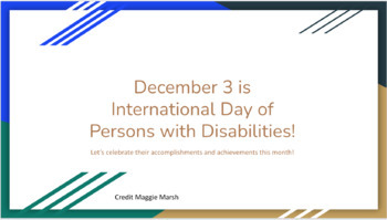 Preview of Diversity and Inclusion: December Celebrates People with Disabilities 