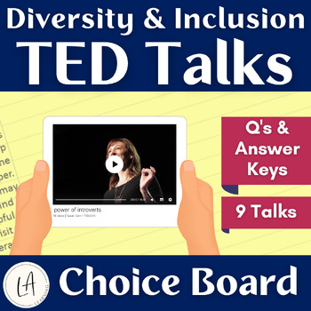 Preview of Diversity and Inclusion TED Talks Choice Board & Comprehension Questions