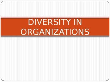 Preview of Diversity in organizations
