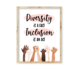 Diversity is a fact, Inclusion is an act Poster, Racial Eq