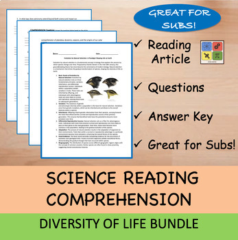 Preview of Diversity of Life Bundle - Reading Passages and x 10 Questions Save 30%!