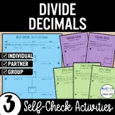 Divide Decimals Math Practice | Self-Check Review Activiti