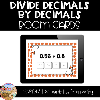 Preview of Divide Decimals by Decimals - Boom Cards | Distance Learning