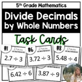 Divide Decimals by Whole Numbers 5th Grade Math Task Cards