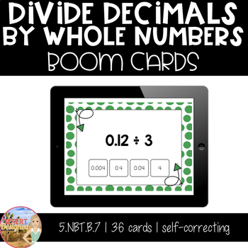 Preview of Divide Decimals by Whole Numbers - Boom Cards | Distance Learning