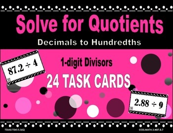 Preview of Divide Decimals with 1-Digit Divisors