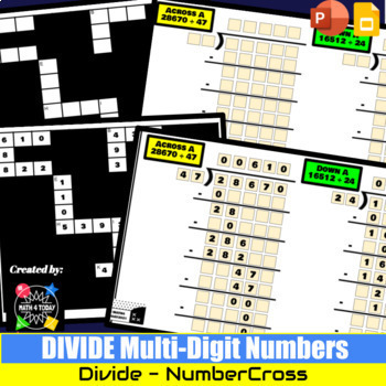 Preview of Divide Multi-Digit NumberCross Puzzle - DIGITAL - GoogleSlides/PowerPoint