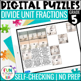 Divide Unit Fractions Digital Puzzles {5.NF.7} 5th Grade M