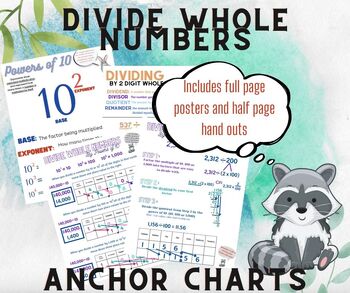 Preview of Divide Whole Numbers Anchor Charts