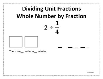 Preview of Divide Whole Numbers by Unit Fractions
