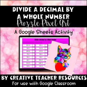 Preview of Divide a Decimal by a Whole Number DIGITAL Puzzle Pixel Art | Distance Learning