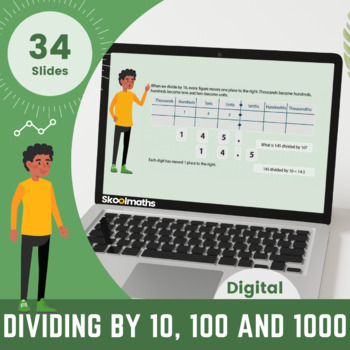 Preview of Divide by 10, 100 and 1000 | Grade 5 Digital Lesson with Worksheet
