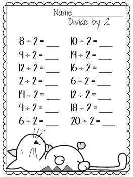 divide by 2 worksheets division practice review by pray love and teach