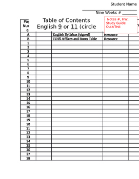 interactive table of contents word document template