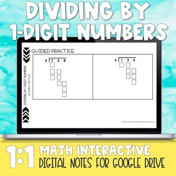Preview of Dividing 1 Digit Numbers Digital Notes