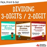 5th 6th Grade Long Division 2 Digit Divisors Worksheets, 3 By 2 Digit Division