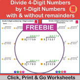 Divide 4-digit by 1-digit numbers - informal and/or standa