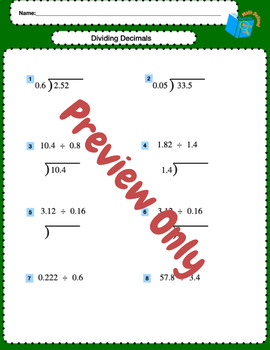 Preview of Dividing Decimal Numbers