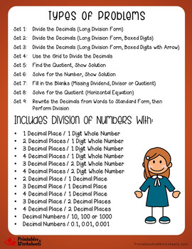 Division With Decimals, Includes Dividing Decimal by Whole ...