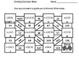 Dividing Decimals Activity: Math Maze