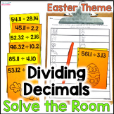 Dividing Decimals Activity - Solve the Room -  Easter Math