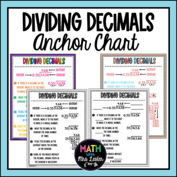 Preview of Dividing Decimals Anchor Charts and Notes