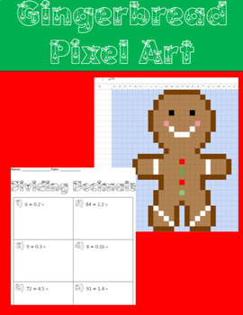 Preview of Dividing Decimals Christmas Pixel Art