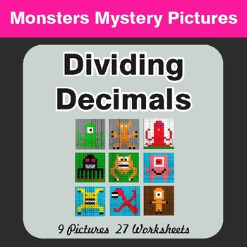 Dividing Decimals - Color By Number Math Mystery Pictures