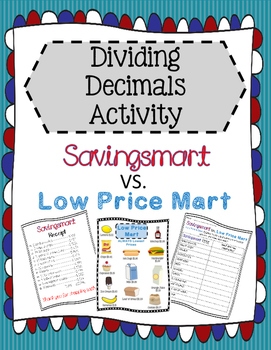 Preview of Dividing Decimals Comparing Prices Activity