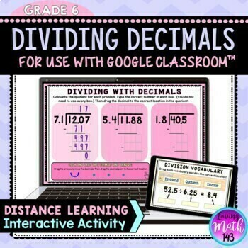 Preview of Dividing Decimals Digital Activity for use with Google Slides and EASEL