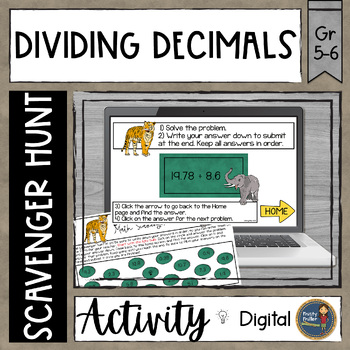 Preview of Dividing Decimals Digital Scavenger Hunt