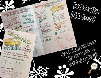 Preview of Dividing Decimals - Decorated Notes Brochure for Interactive Notebooks