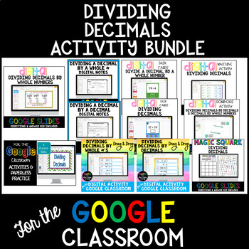 Preview of Dividing Decimals Google Activities - Bundle - Distance Learning