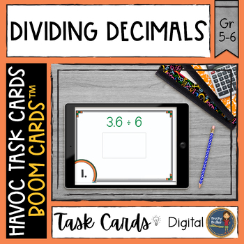 Preview of Dividing Decimals Havoc Boom Cards™ Digital Task Cards