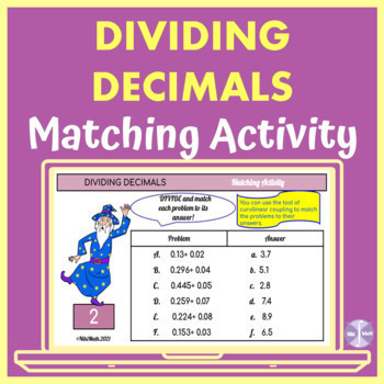 Preview of Dividing Decimals - Matching Activity ( 5 groups of 6 similar problems)