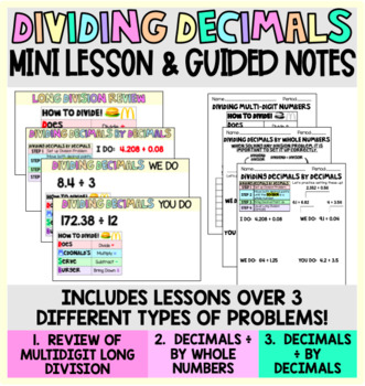 Preview of Dividing Decimals Mini Lesson & Guided Notes