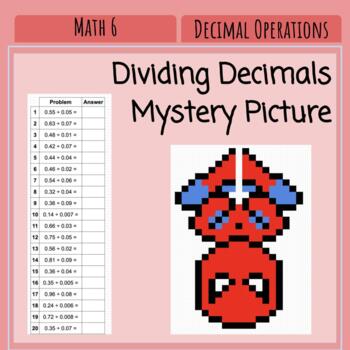 Preview of Dividing Decimals - Mystery Pixel Art Picture