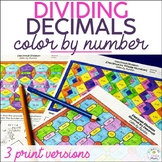 Dividing Decimals Practice Decimal Division Color by Number