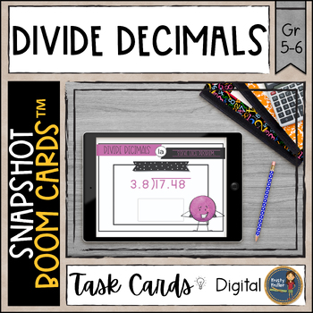 Preview of Dividing Decimals Snapshot Boom Cards™ Digital Task Cards