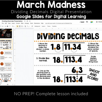 Preview of Dividing Decimals Strategy Lesson Plan for Distance Learning